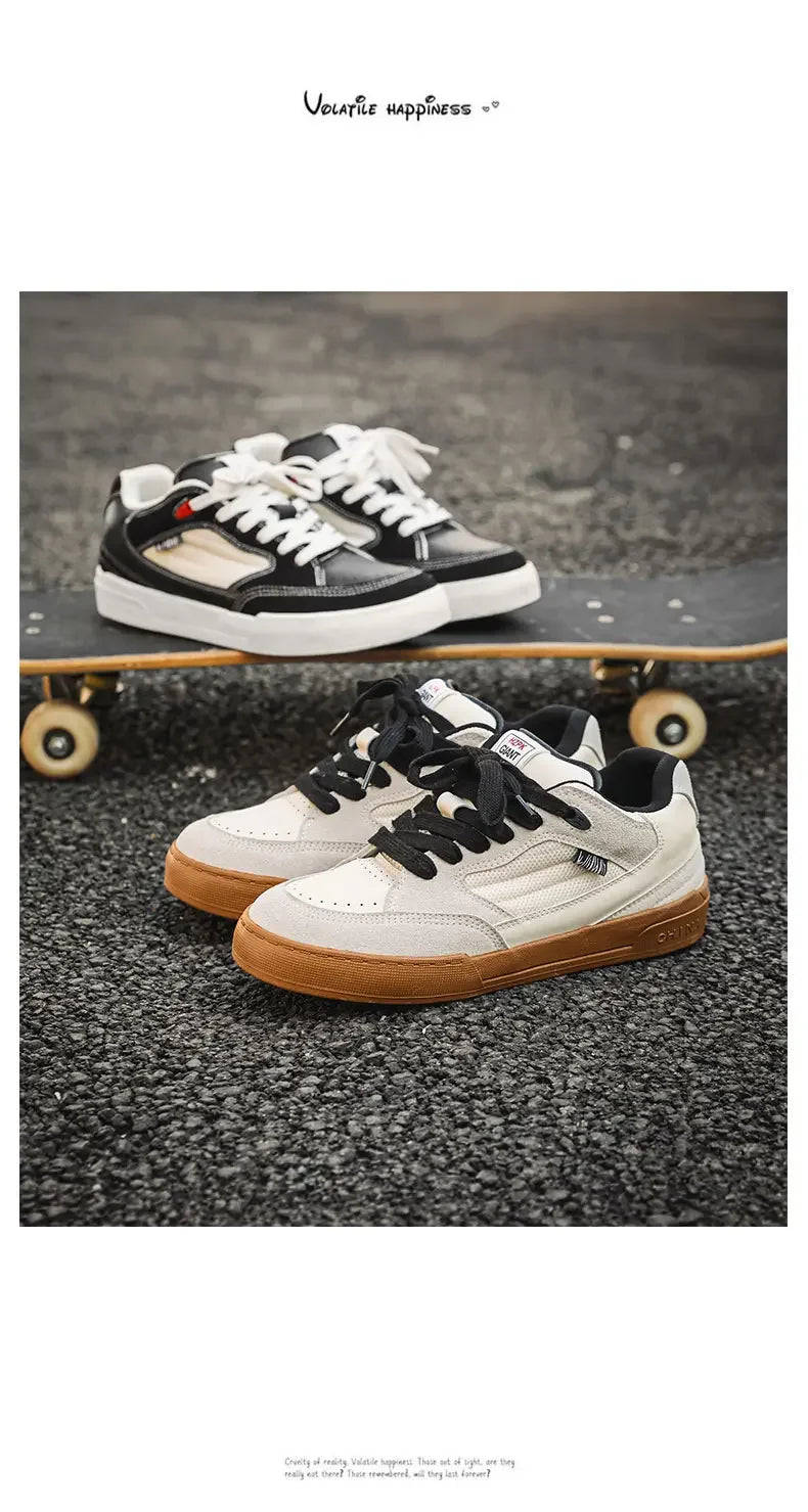 VougeVamp Unisex Fashion Skateboard Shoes – Casual Lace-Up Vulcanized Sports Sneakers - VougeVampUK