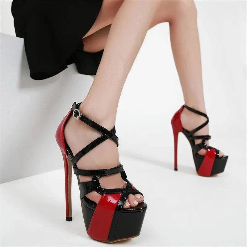 VougeVamp Platform Pumps - Peep Toe 16.5CM High Heel Wedding Shoes for Women