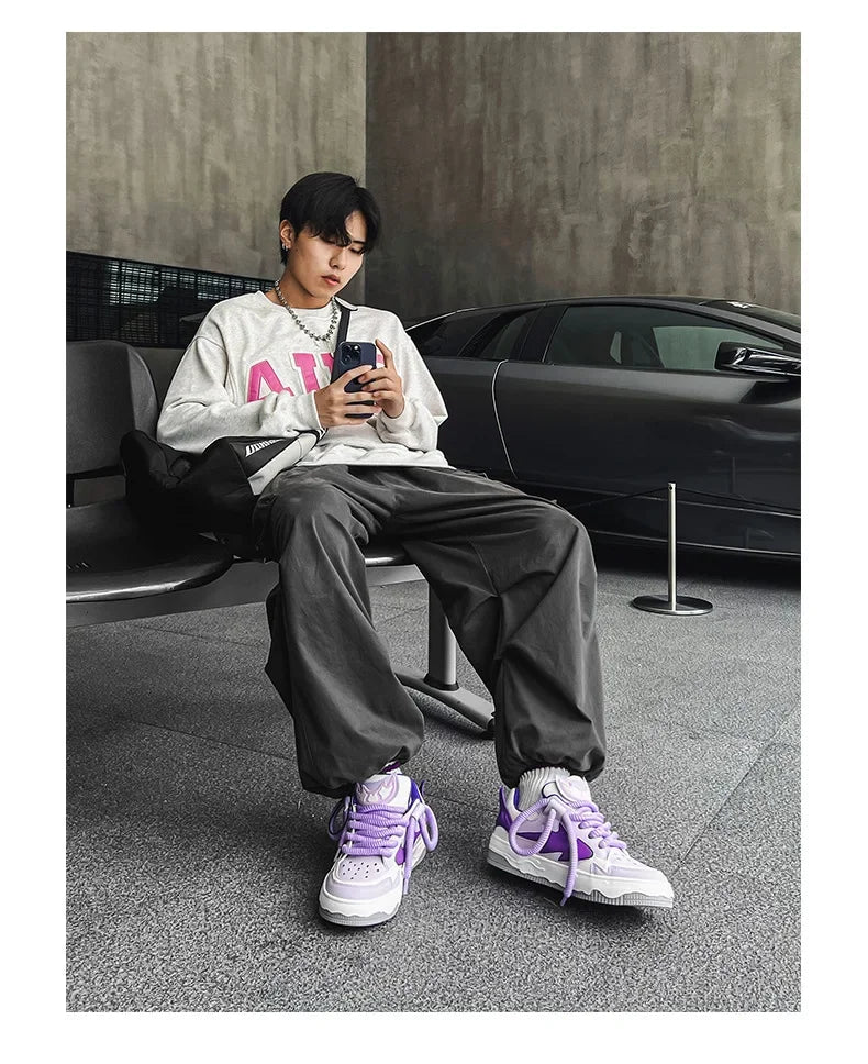 VougeVamp Unisex Skateboard Street Sneakers – Hip-Hop Style Vulcanized Casual Shoes for Walking & Sports - VougeVampUK