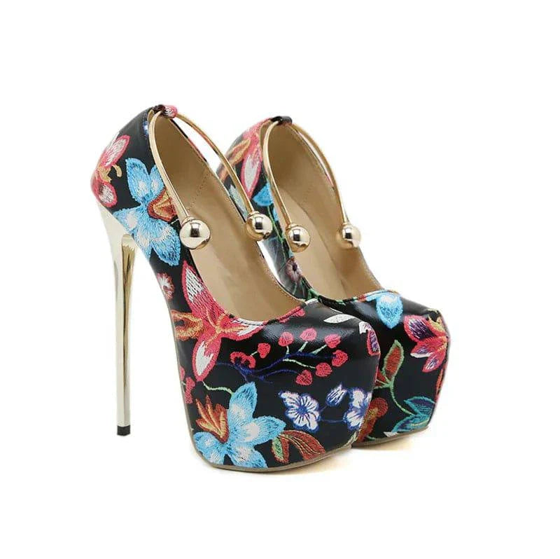 VougeVamp Women’s 16CM Extreme High Heels – Sexy Slingback Platform Pumps with Metal Ankle Strap for Parties and Pole Dancing