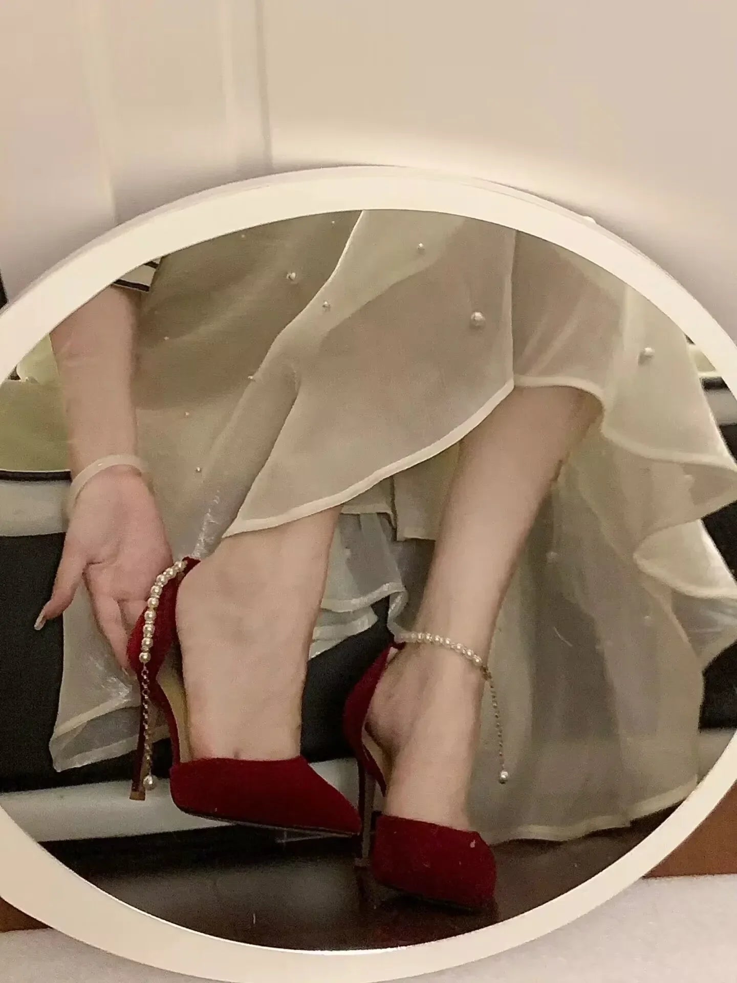 VougeVamp Pointed Toe High Heel Bridal Shoes – Elegant Metal Buckle Strap Stilettos for Weddings & Special Occasions