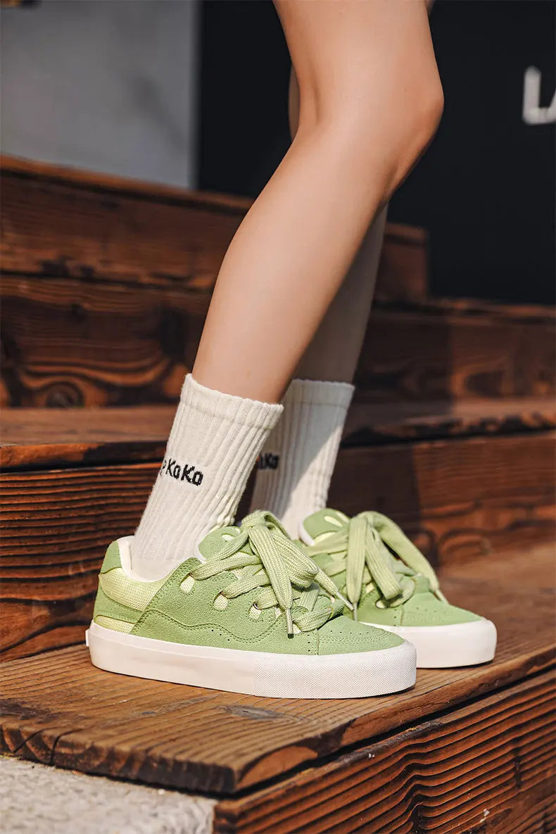 VougeVamp Women's Korean Fashion Canvas Sneakers – Trendy Platform Board Shoes for Casual Wear - VougeVampUK