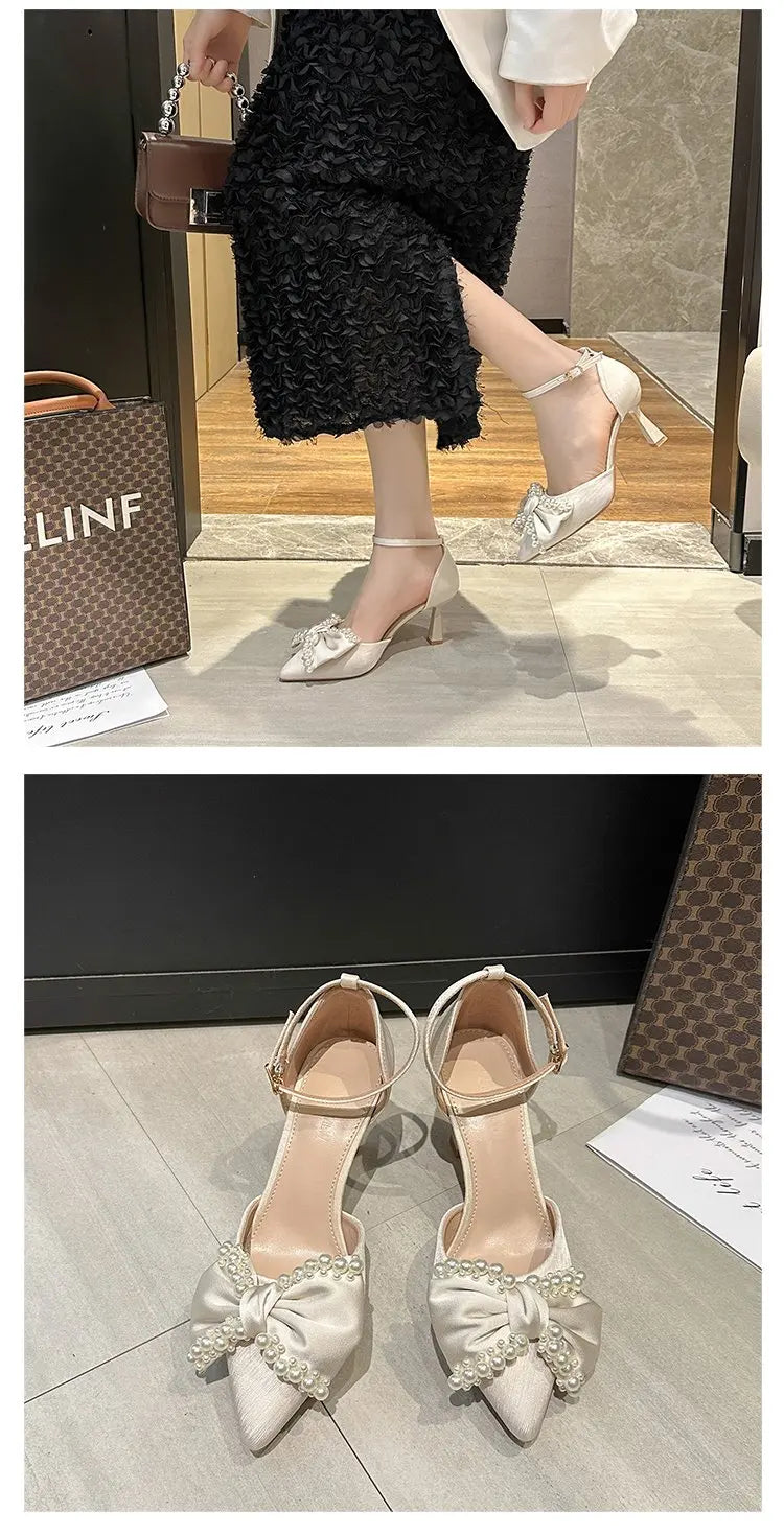 VougeVamp Women's Pointed Toe Butterfly Stiletto Heels – Elegant Bridal & Party Shoes