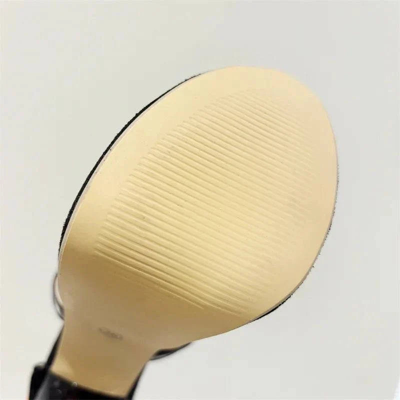 VougeVamp Women’s Metal Rivet Ankle Zip Platform Pumps – Sexy Peep-Toe High Heels for Parties and Pole Dancing