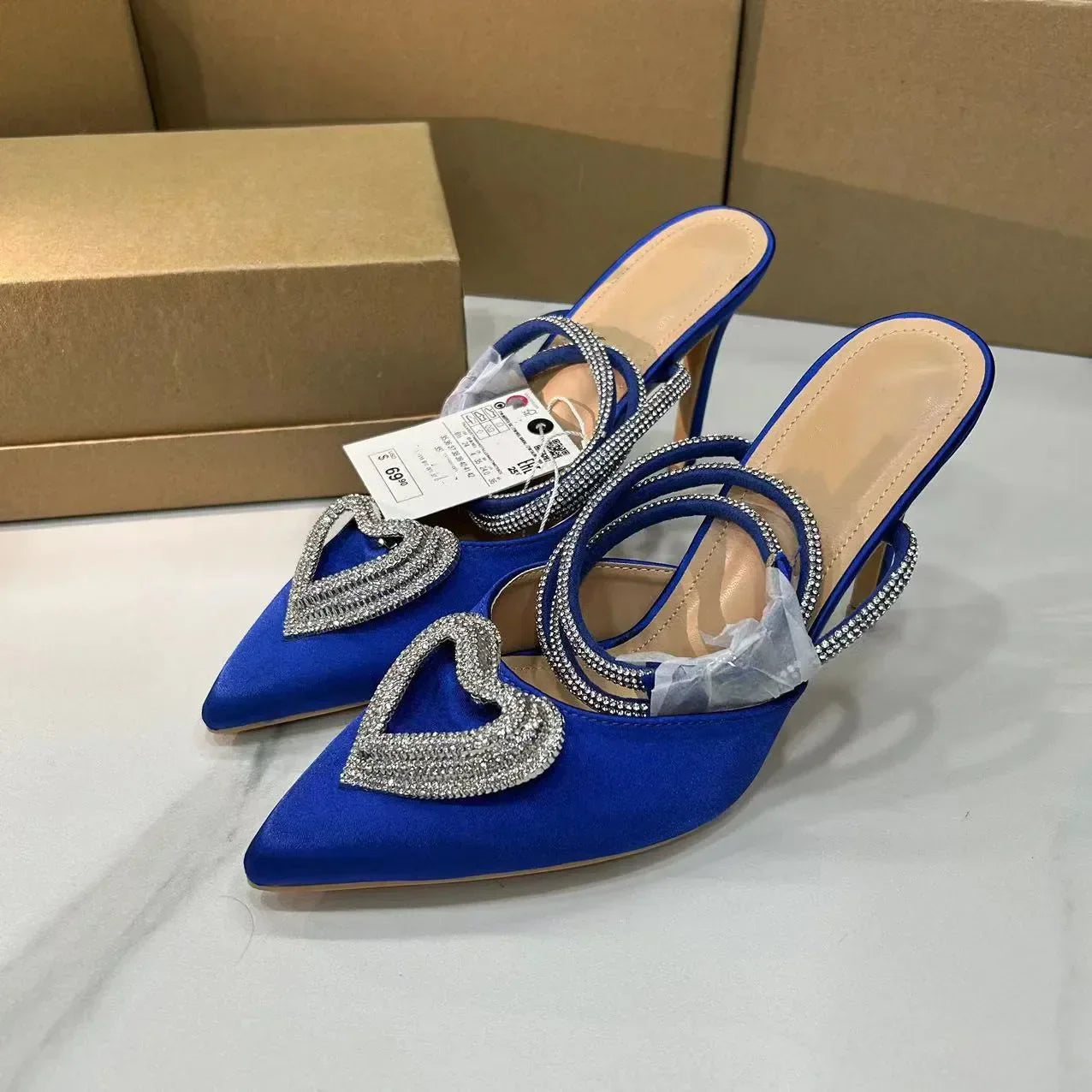 Luxury Bling Party Pumps for Women | Elegant Ankle Strap Slingbacks | Pointed Toe Bridal & Wedding Shoes - VougeVampUK