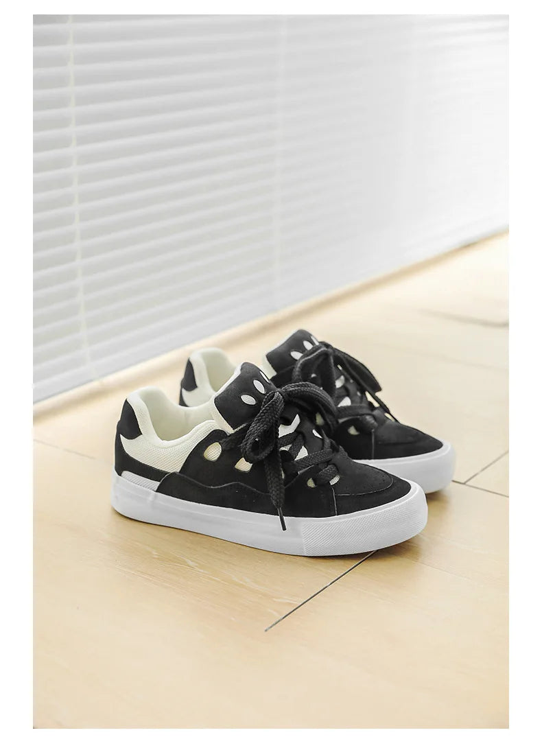 VougeVamp Women's Chunky Platform Sneakers – Trendy Pink Skateboard & Sports Shoes - VougeVampUK