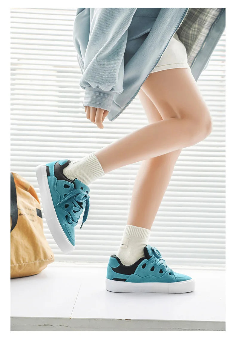 VougeVamp Women's Chunky Platform Sneakers – Trendy Pink Skateboard & Sports Shoes - VougeVampUK