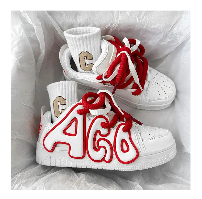 VougeVamp Unisex Skateboard Street Sneakers – High-Quality Hip-Hop Vulcanized Casual Shoes - VougeVampUK