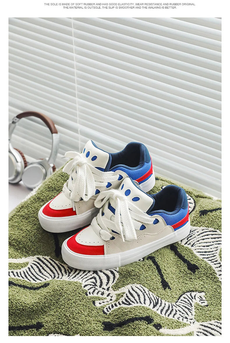 VougeVamp Women's Chunky Platform Sneakers – Trendy Pink Skateboard & Sports Shoes - VougeVampUK