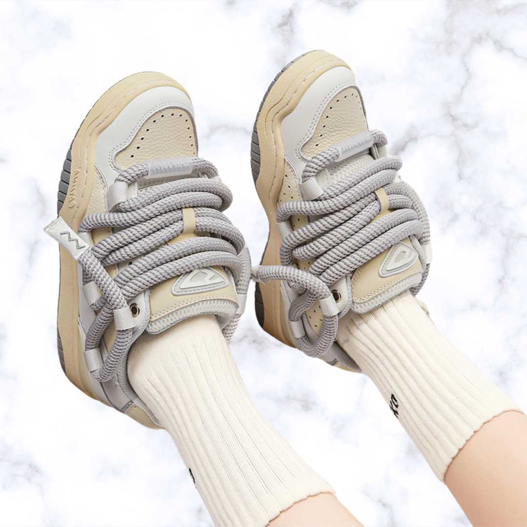 Unisex Designer Sneakers – Round Shoelaces, Anti-Slip Casual Shoes for Spring, Youth Fashion Comfort Walking Footwear