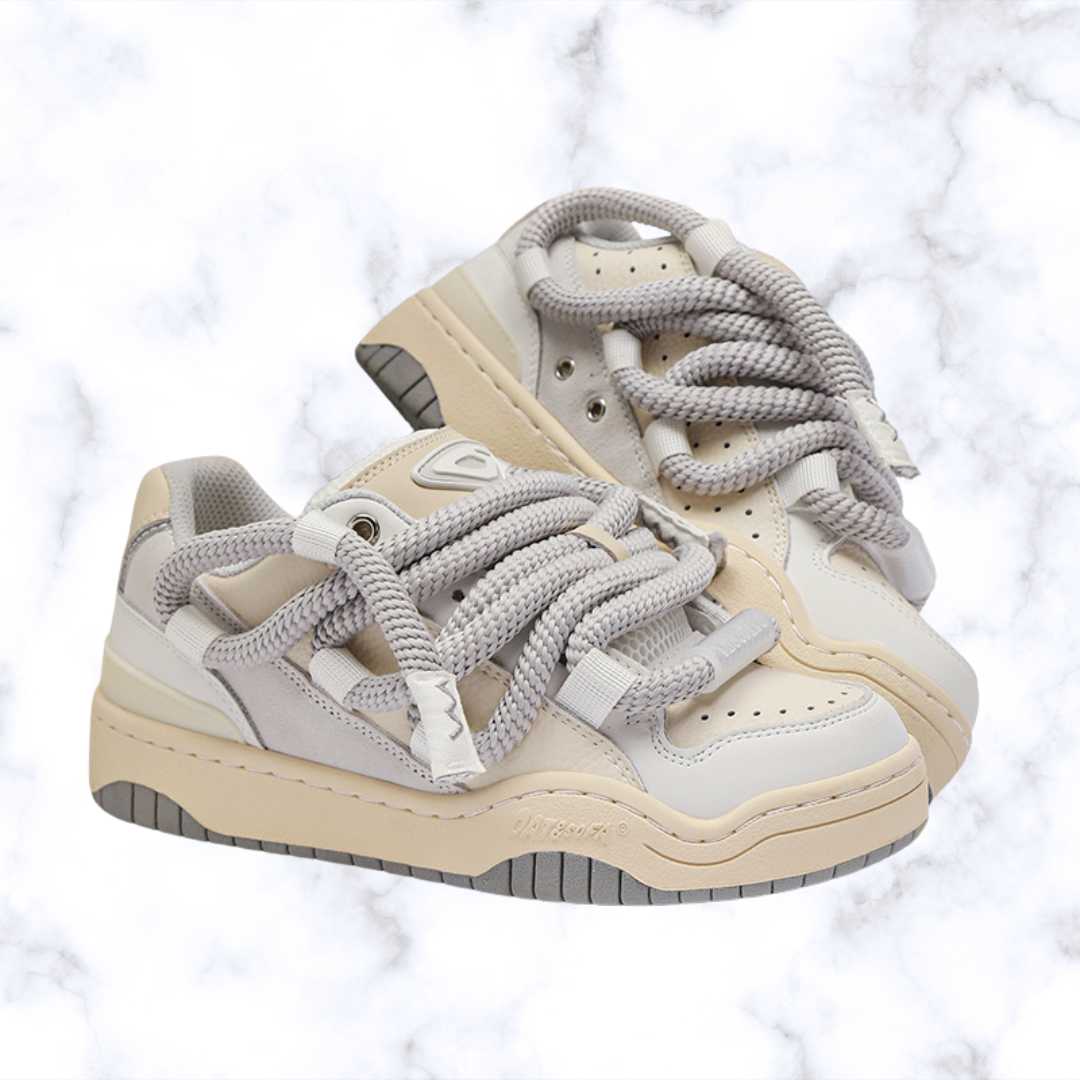 Unisex Designer Sneakers – Round Shoelaces, Anti-Slip Casual Shoes for Spring, Youth Fashion Comfort Walking Footwear