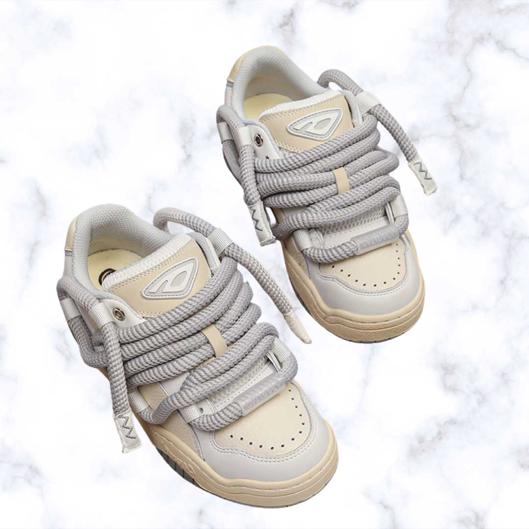 Unisex Designer Sneakers – Round Shoelaces, Anti-Slip Casual Shoes for Spring, Youth Fashion Comfort Walking Footwear