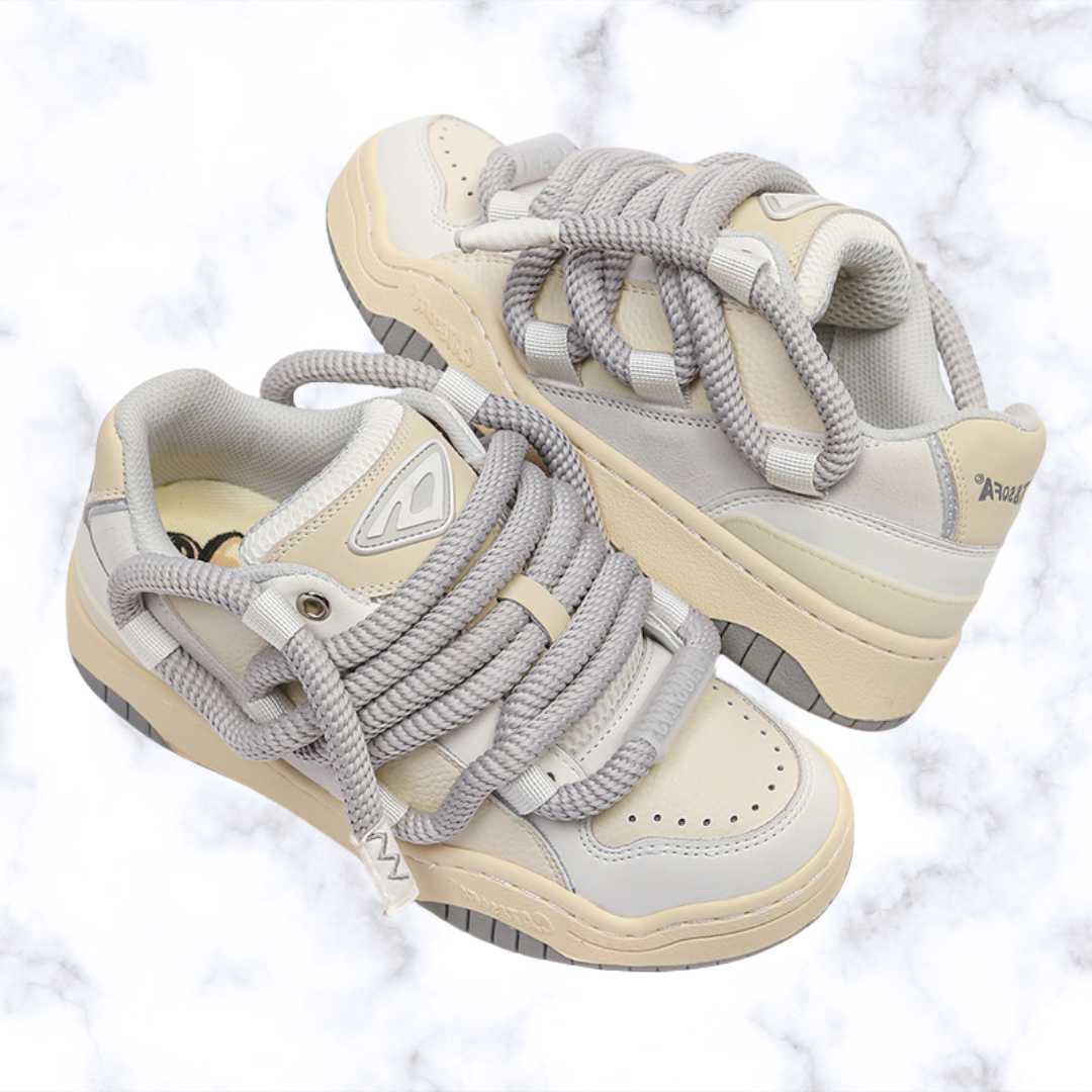 Unisex Designer Sneakers – Round Shoelaces, Anti-Slip Casual Shoes for Spring, Youth Fashion Comfort Walking Footwear