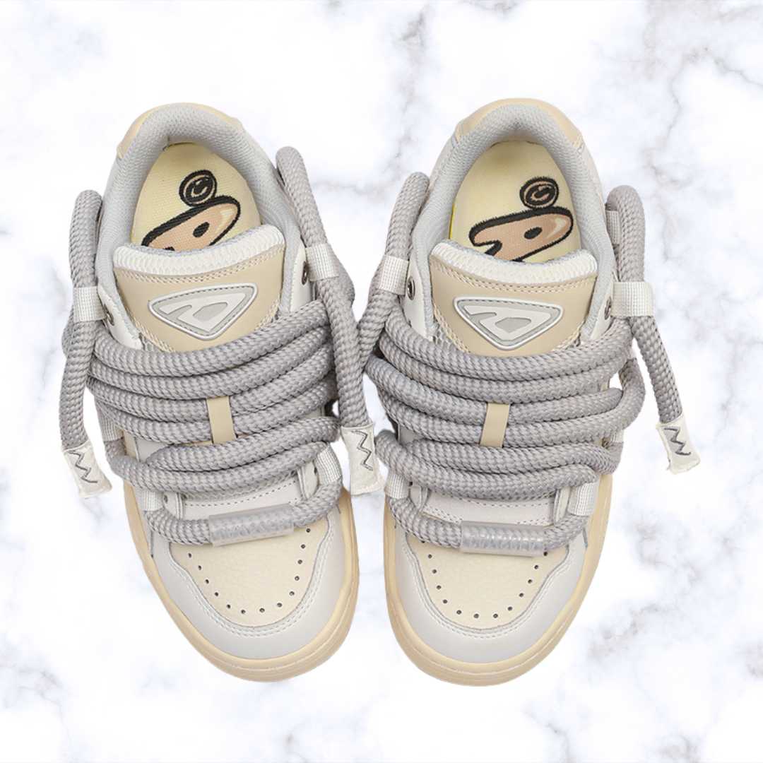 Unisex Designer Sneakers – Round Shoelaces, Anti-Slip Casual Shoes for Spring, Youth Fashion Comfort Walking Footwear