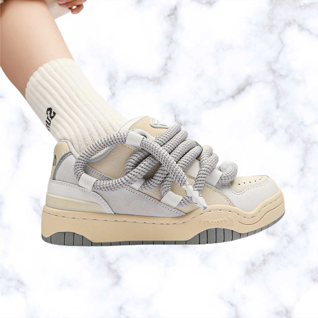 Unisex Designer Sneakers – Round Shoelaces, Anti-Slip Casual Shoes for Spring, Youth Fashion Comfort Walking Footwear