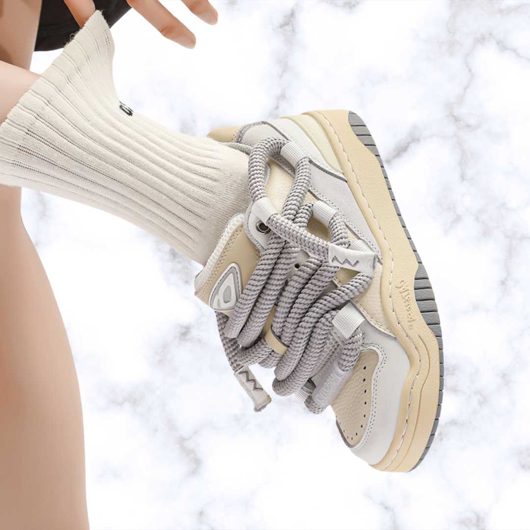 Unisex Designer Sneakers – Round Shoelaces, Anti-Slip Casual Shoes for Spring, Youth Fashion Comfort Walking Footwear