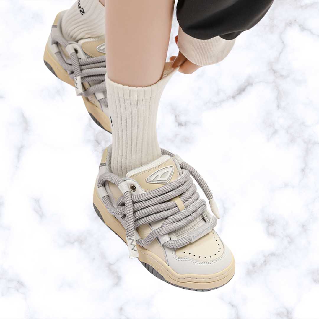 Unisex Designer Sneakers – Round Shoelaces, Anti-Slip Casual Shoes for Spring, Youth Fashion Comfort Walking Footwear