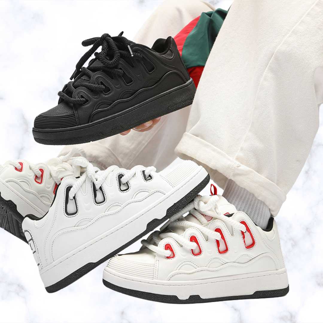 Unisex Retro Skateboard Sneakers – Luxury Ankle Shoes for Women & Men, National Trend Sport Style