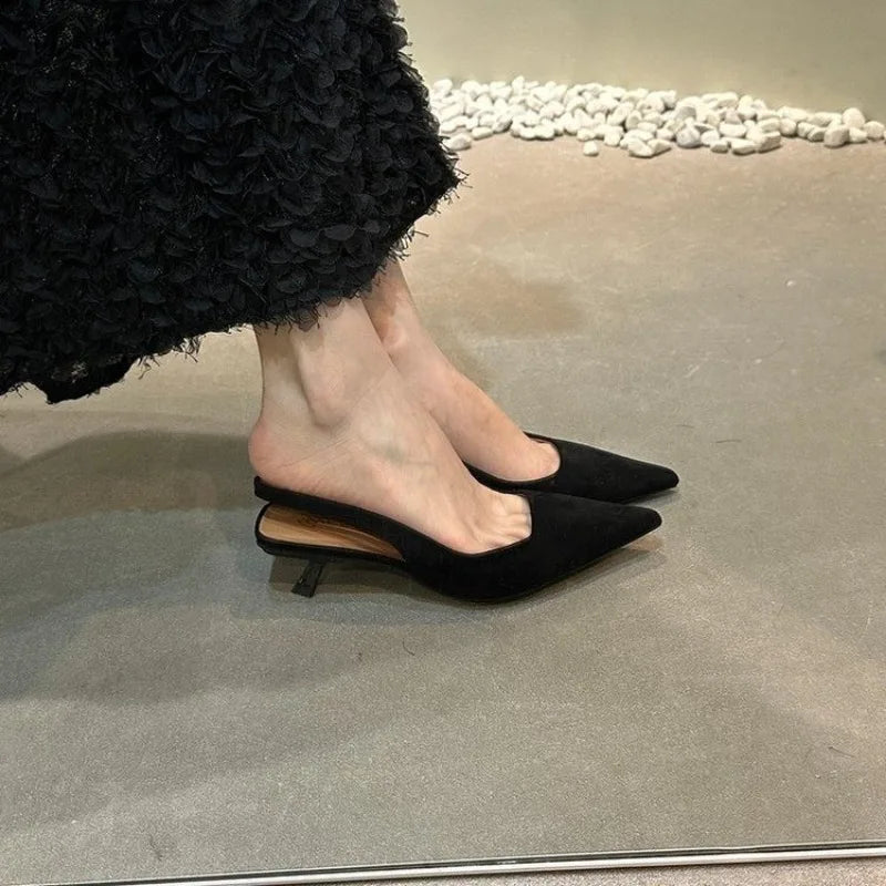 VougeVamp High Heel Slingback Pumps – Elegant Pointed Toe Wedding & Party Shoes