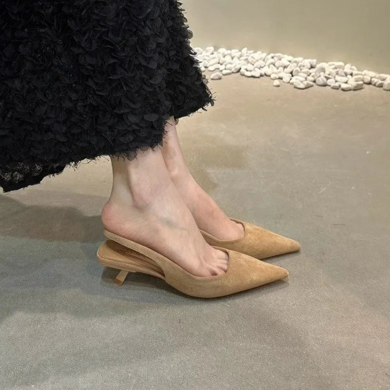 VougeVamp High Heel Slingback Pumps – Elegant Pointed Toe Wedding & Party Shoes