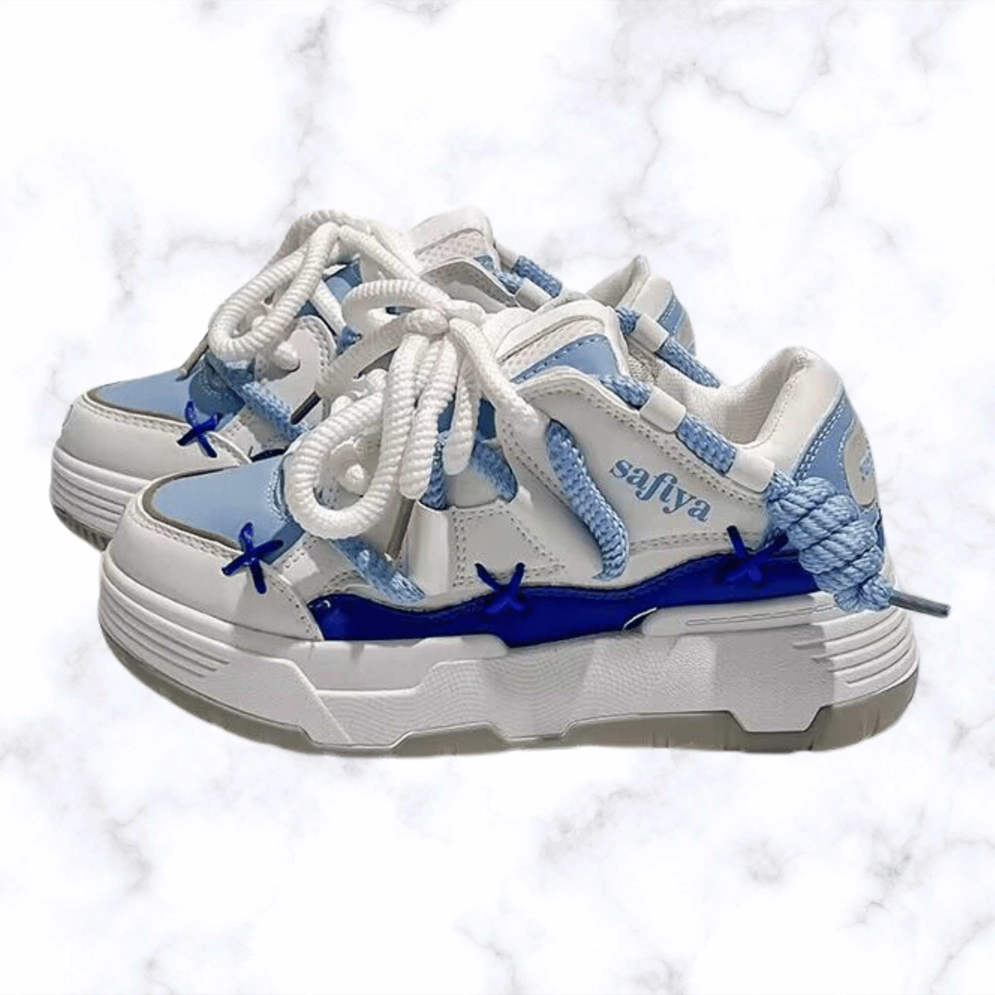 Women's Breathable Lace-Up Leather Mesh Sneakers – Comfortable Outdoor Athletic Shoes