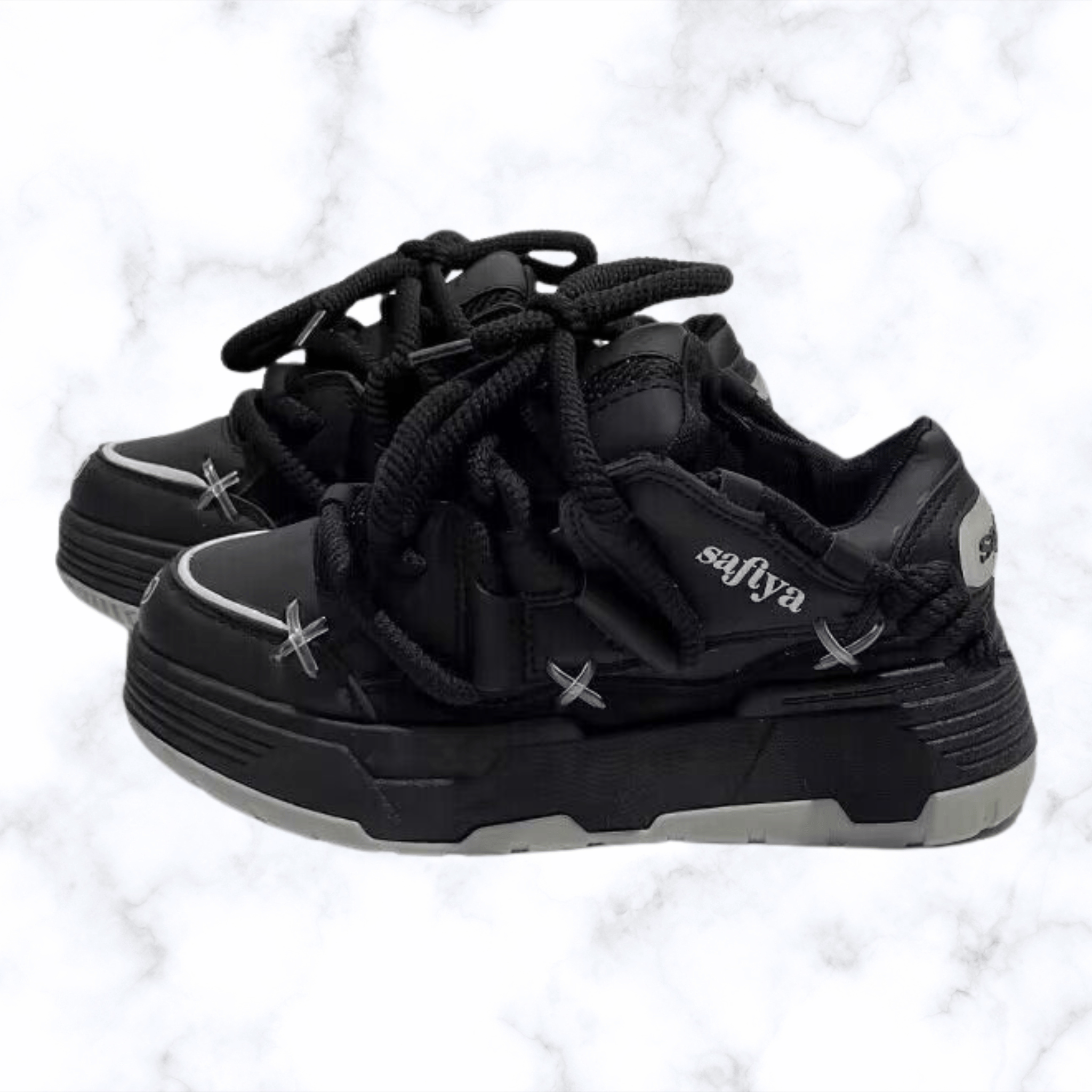 Women's Breathable Lace-Up Leather Mesh Sneakers – Comfortable Outdoor Athletic Shoes