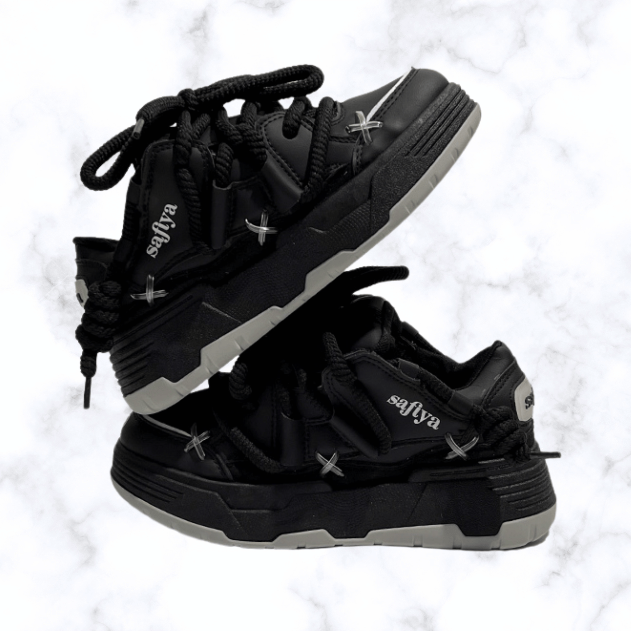 Women's Breathable Lace-Up Leather Mesh Sneakers – Comfortable Outdoor Athletic Shoes