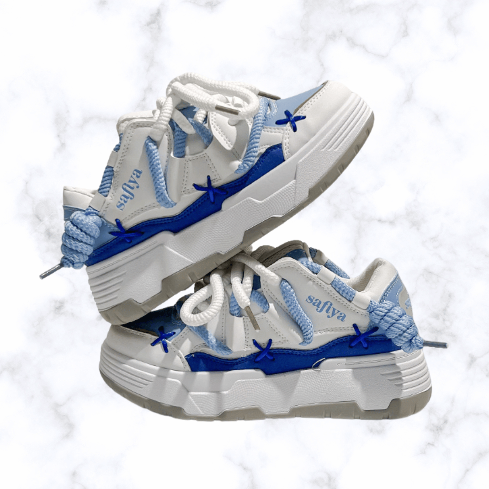 Women's Breathable Lace-Up Leather Mesh Sneakers – Comfortable Outdoor Athletic Shoes