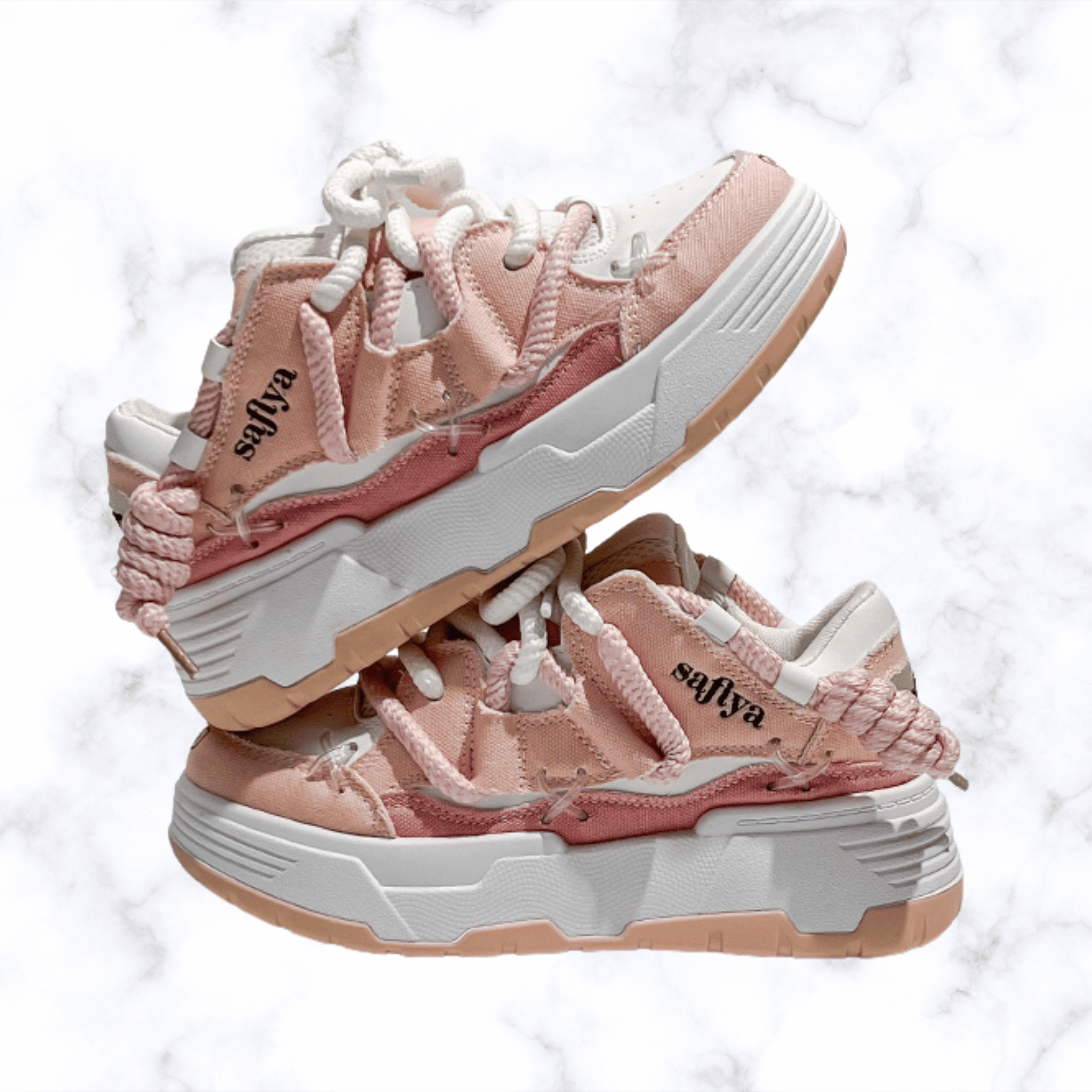 Women's Breathable Lace-Up Leather Mesh Sneakers – Comfortable Outdoor Athletic Shoes