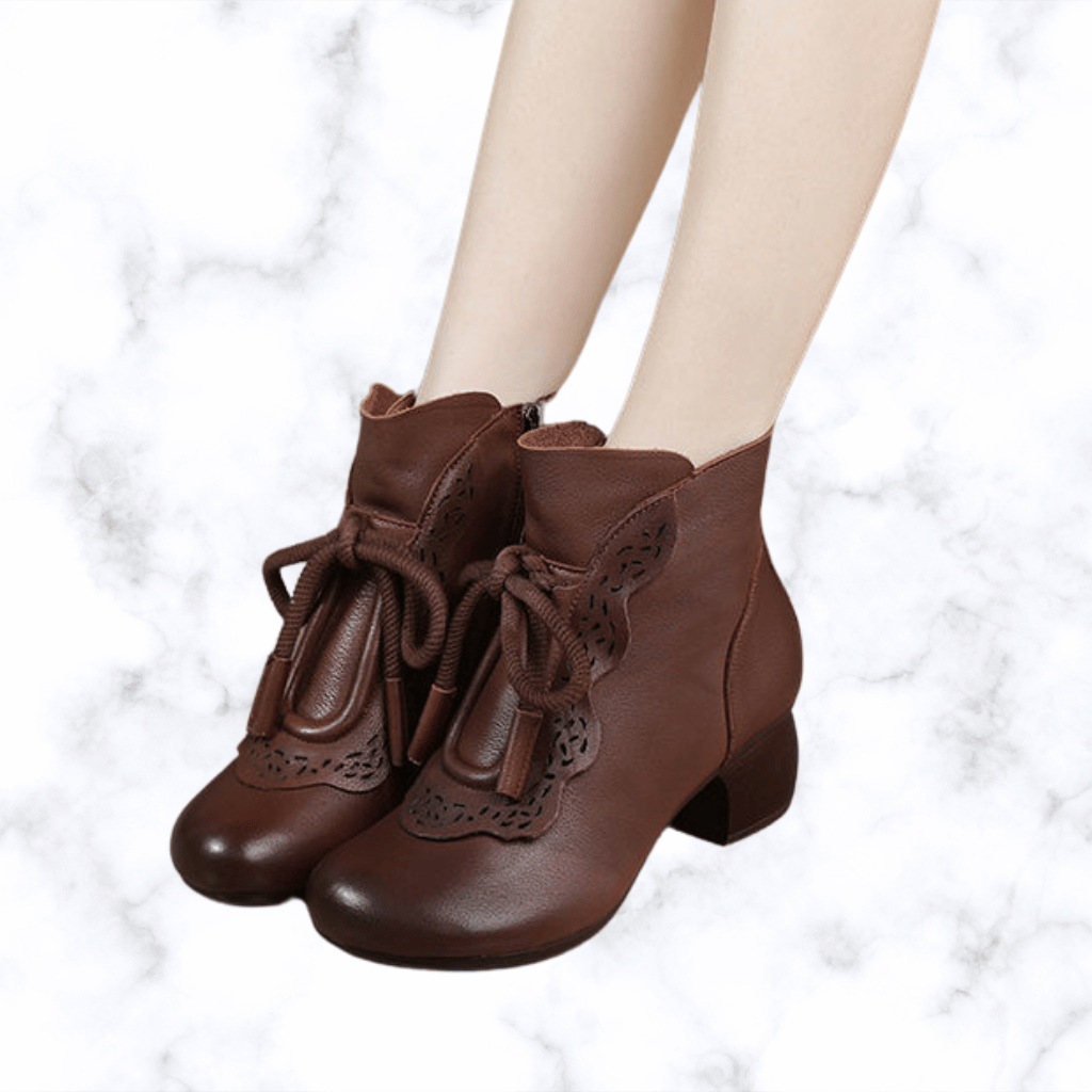 Women’s Winter Waterproof Ankle Boots – Warm, Square Heel, Comfortable Snow Boots