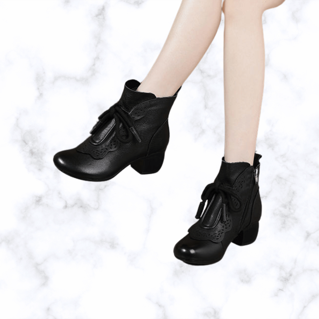 Women’s Winter Waterproof Ankle Boots – Warm, Square Heel, Comfortable Snow Boots