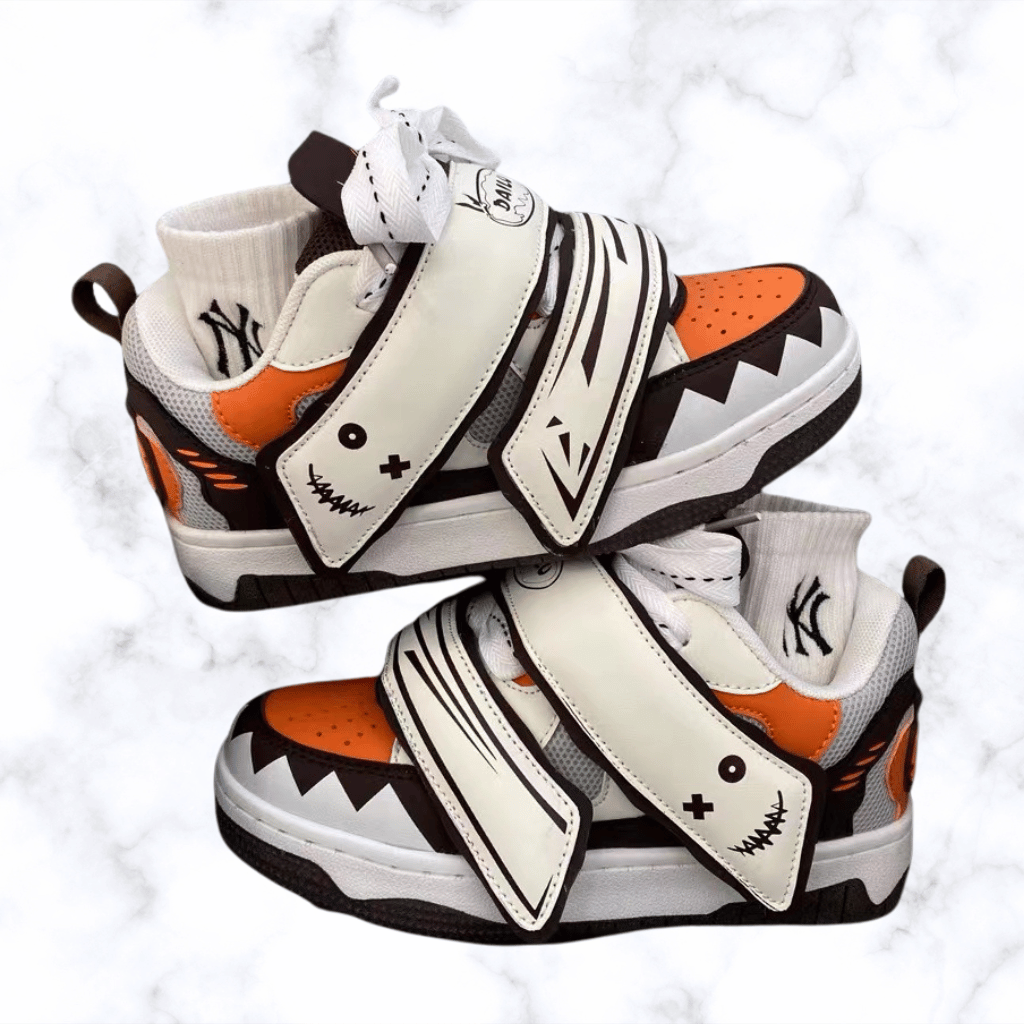 Women's Platform Mesh Sneakers – Hook & Loop, Sports Trendy Autumn Skate Shoes, Luxury Casual Vulcanized Shoes