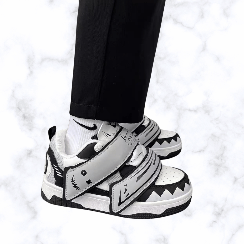 Women's Platform Mesh Sneakers – Hook & Loop, Sports Trendy Autumn Skate Shoes, Luxury Casual Vulcanized Shoes