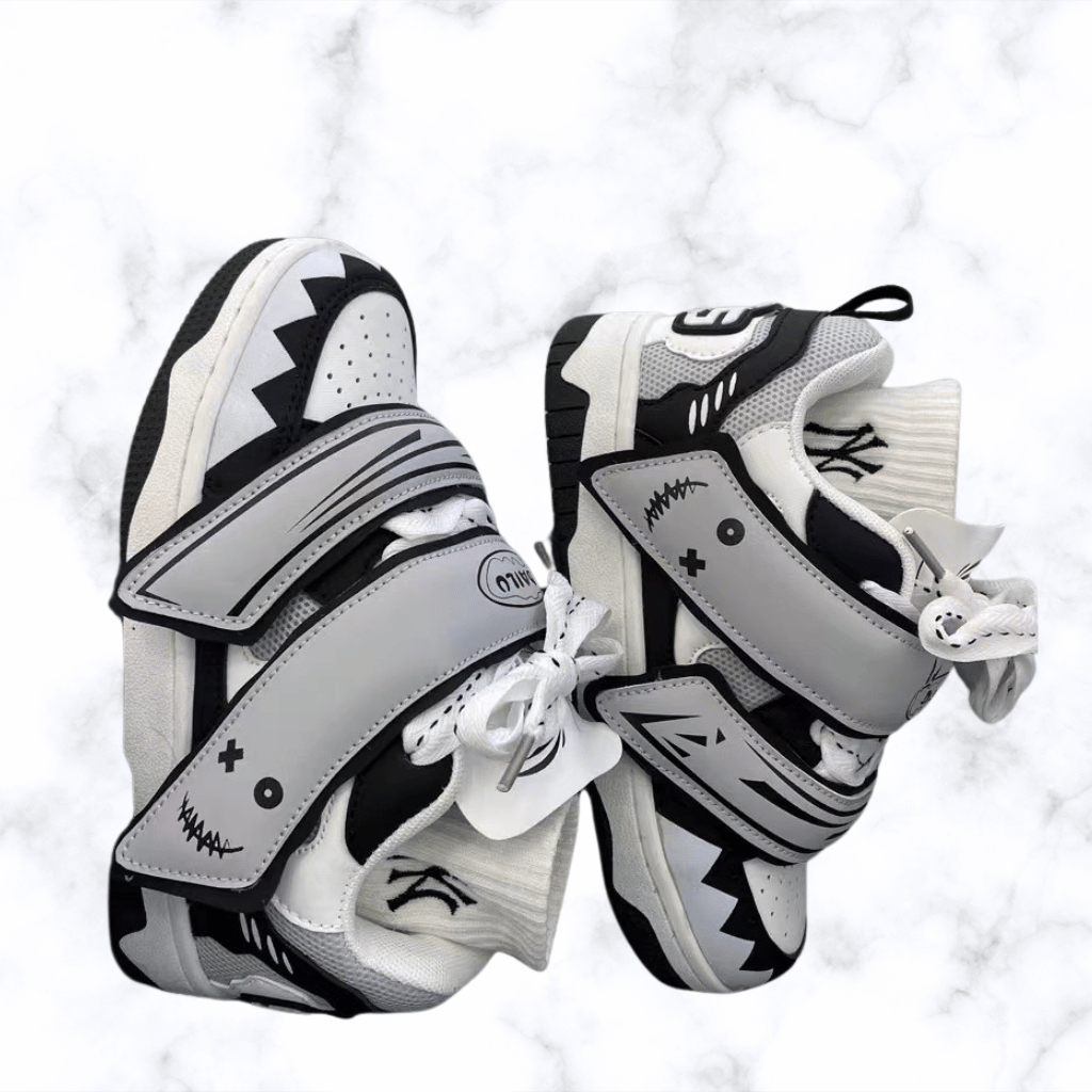 Women's Platform Mesh Sneakers – Hook & Loop, Sports Trendy Autumn Skate Shoes, Luxury Casual Vulcanized Shoes