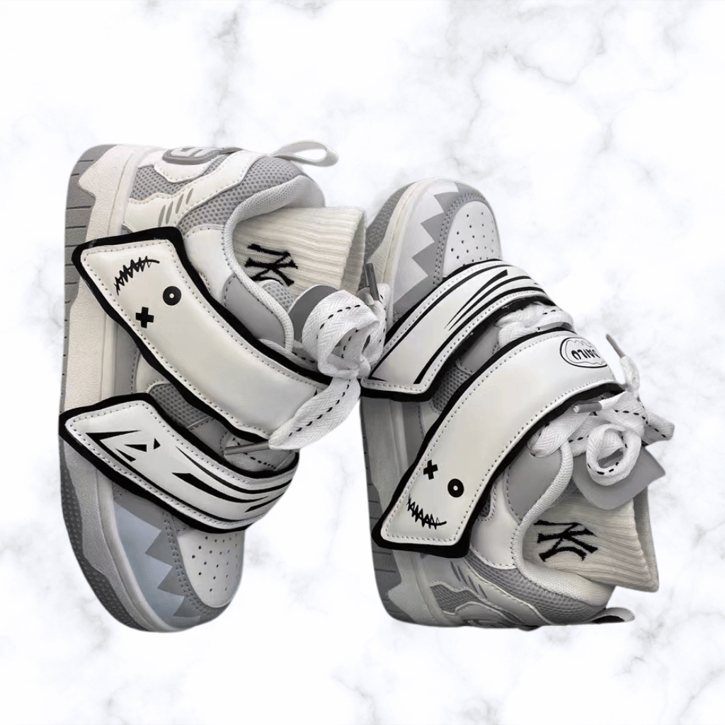 Women's Platform Mesh Sneakers – Hook & Loop, Sports Trendy Autumn Skate Shoes, Luxury Casual Vulcanized Shoes