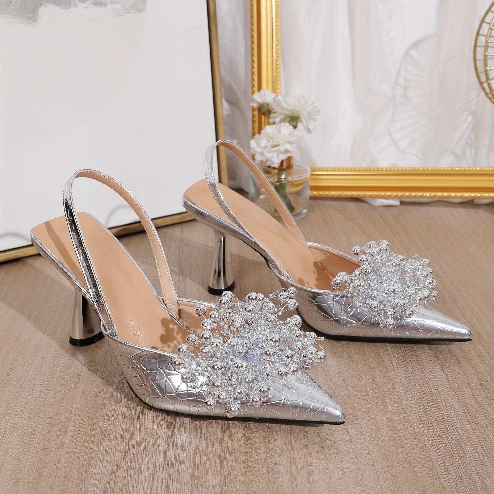 VougeVamp Pointed Toe Stiletto Sandals – Elegant One-Strap High Heels for Summer - VougeVampUK