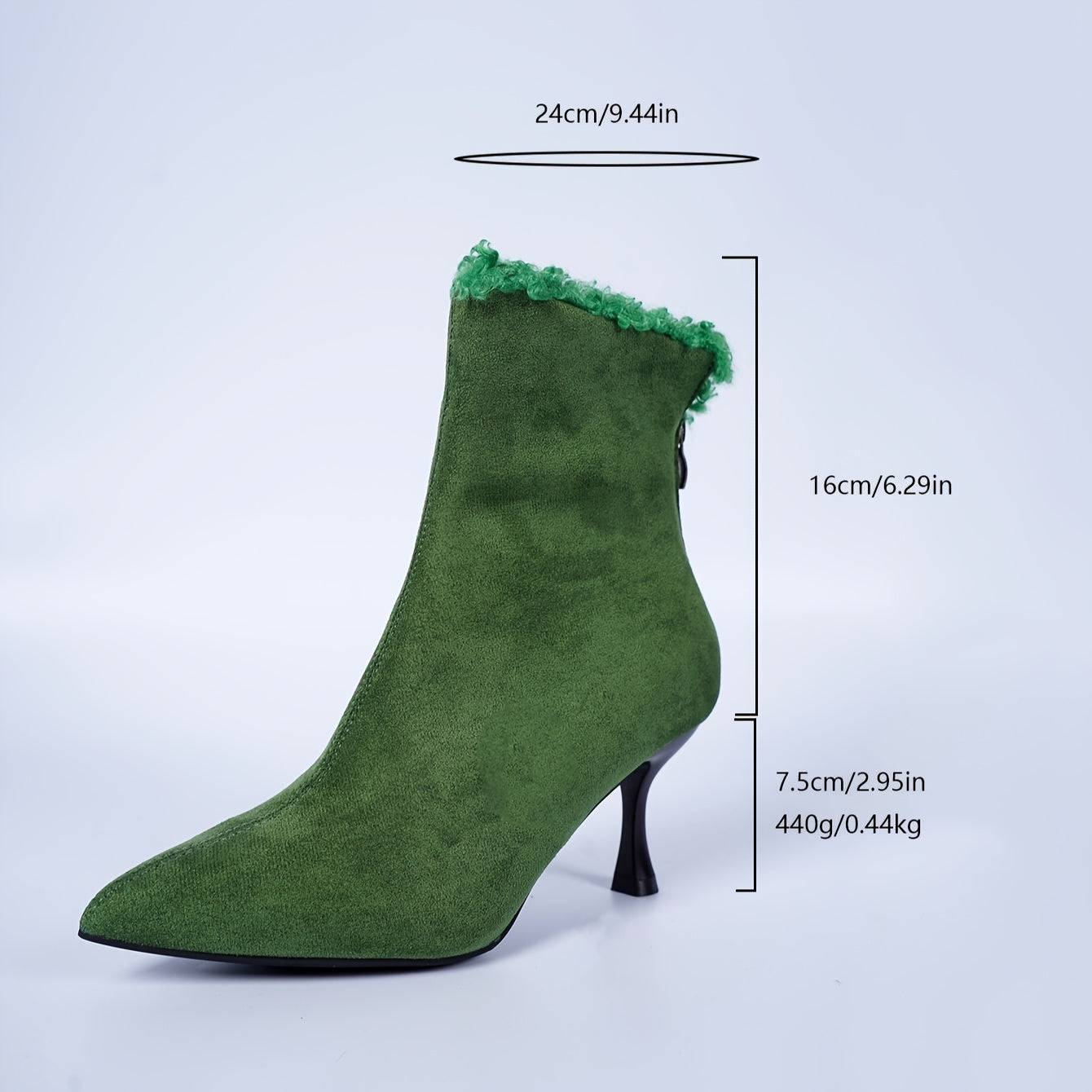 VougeVamp Elegant Ankle Boots – Pointed Toe Stiletto Heel Dress Boots - VougeVampUK