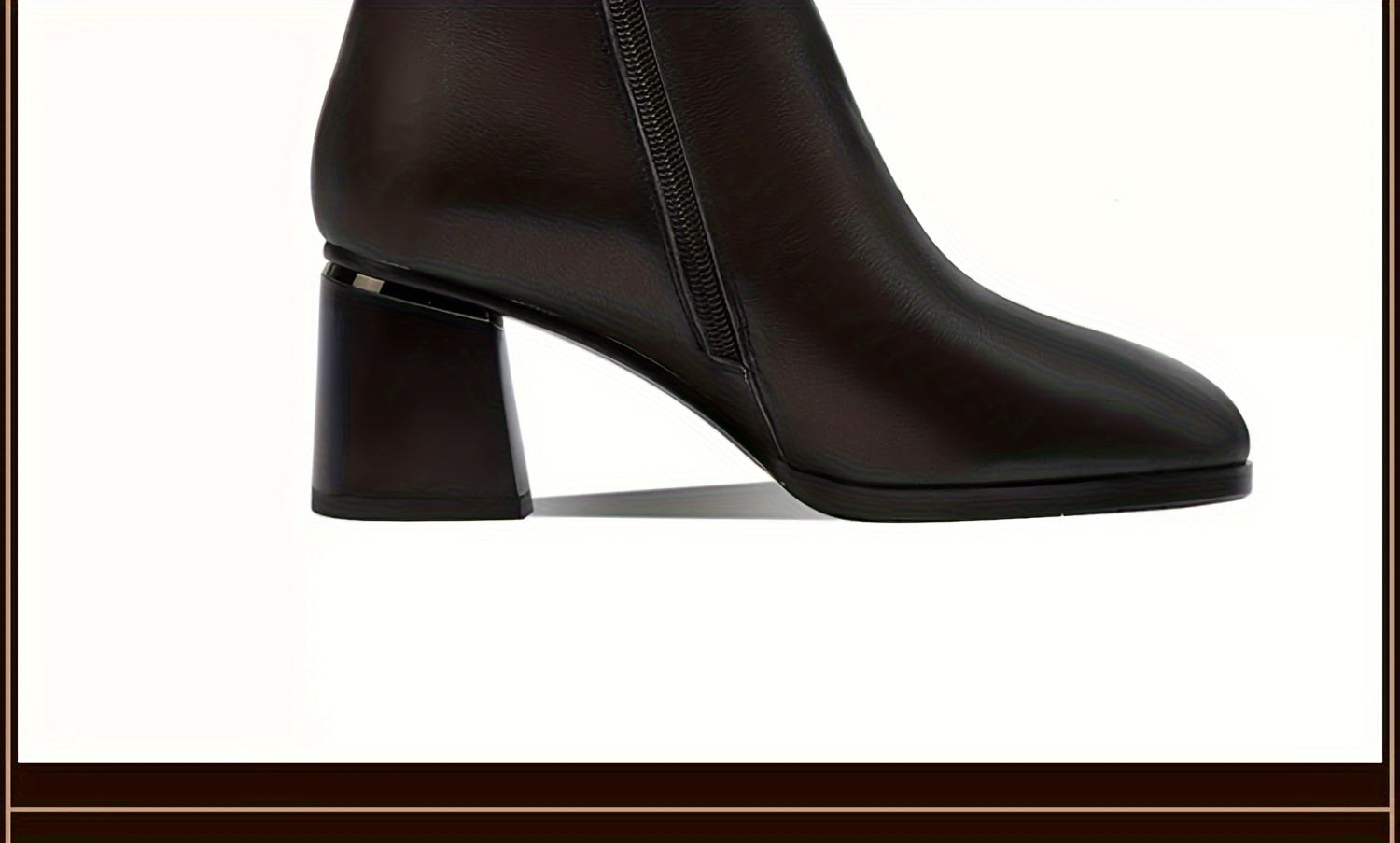 VougeVamp Stylish Mid-Calf Boots – Chic Chunky Heel, Solid Color & Easy Side Zip - VougeVampUK