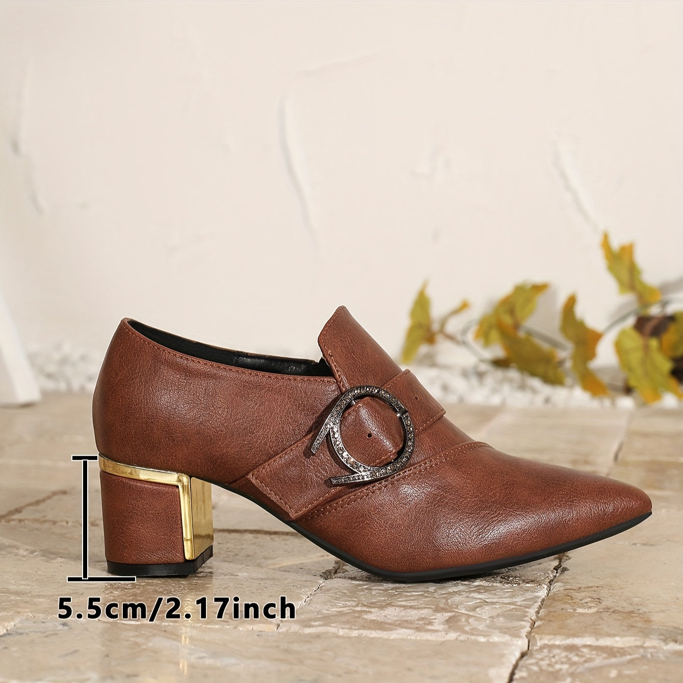 VougeVamp Elegant Faux Cover High Heel Pumps – Chunky Heel, Pointed Toe & Side Zipper - VougeVampUK