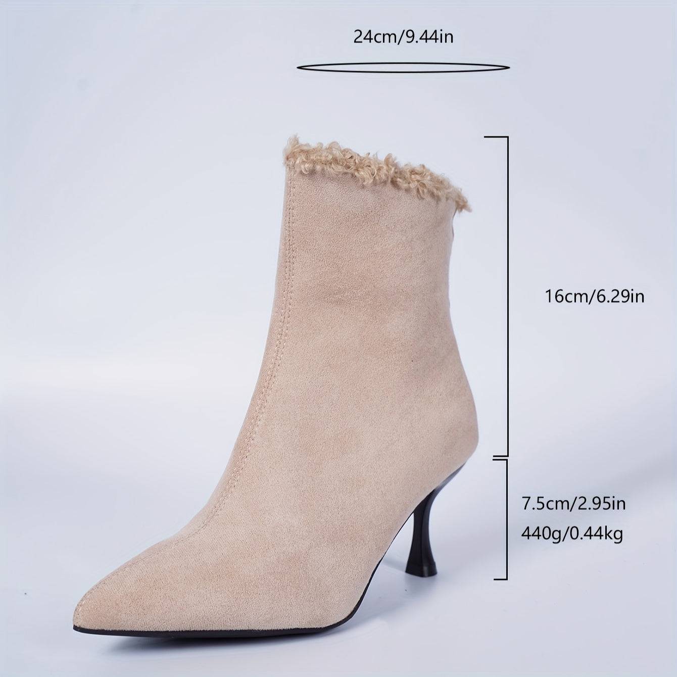 VougeVamp Elegant Ankle Boots – Pointed Toe Stiletto Heel Dress Boots - VougeVampUK