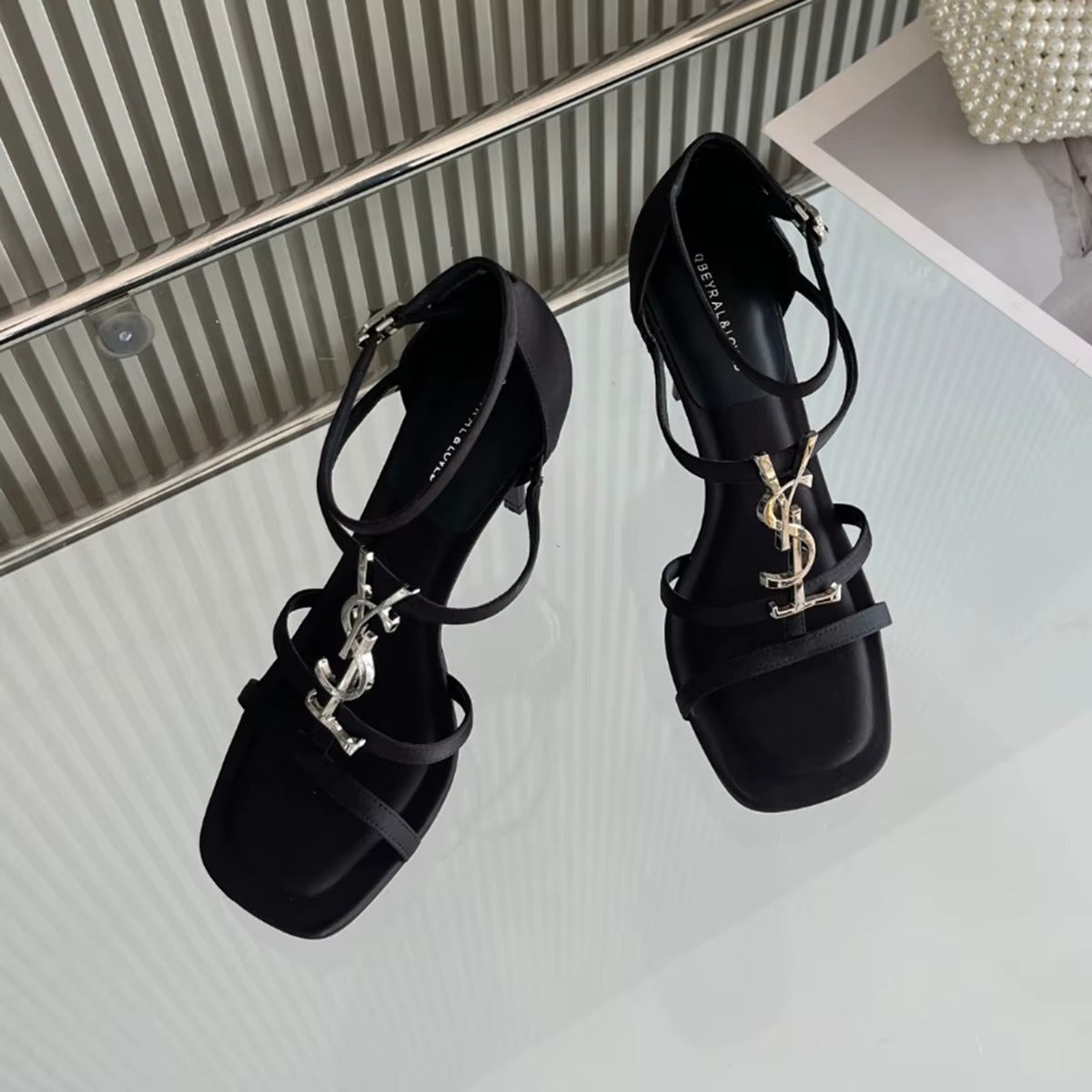 VougeVamp Silver Wrap Strap Slip-On High Heels Sandals - VougeVampUK