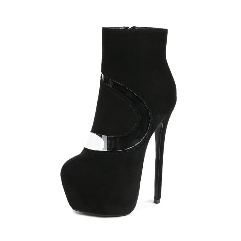VougeVamp Women’s Super High Heel Platform Boots – Sexy Zip Closure Ankle Boots for Parties, Nightclubs, and Pole Dancing