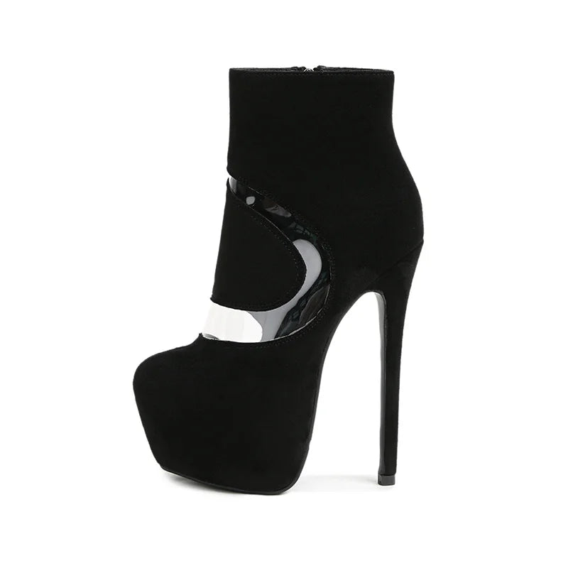 VougeVamp Women’s Super High Heel Platform Boots – Sexy Zip Closure Ankle Boots for Parties, Nightclubs, and Pole Dancing