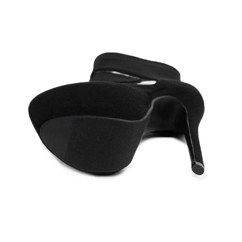 VougeVamp Women’s Super High Heel Platform Boots – Sexy Zip Closure Ankle Boots for Parties, Nightclubs, and Pole Dancing