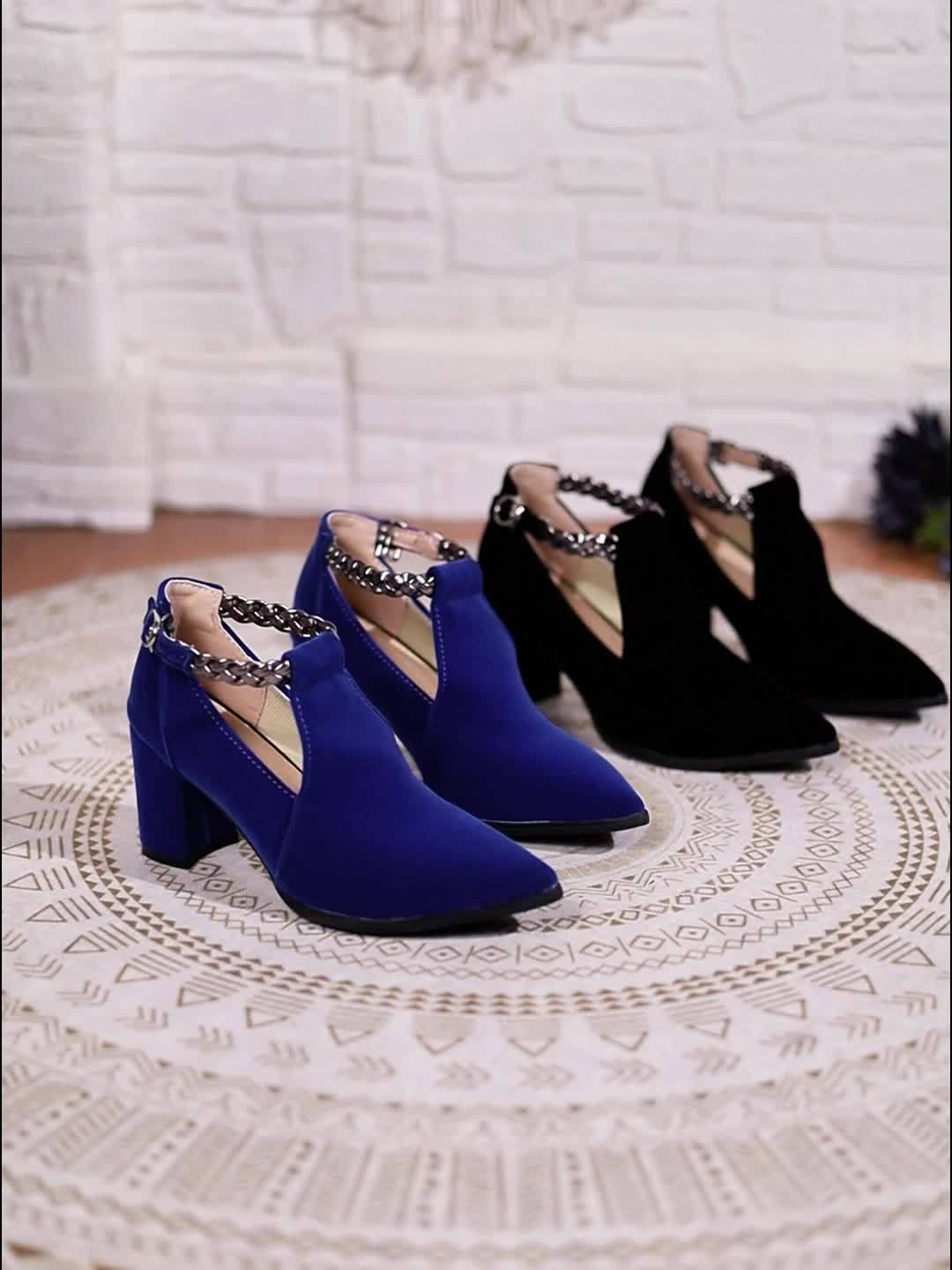 VougeVamp Stylish Pointed Toe Pumps – Women's High Heel Shoes with Cut-out Ankle Strap, Perfect for Work & Formal Occasions