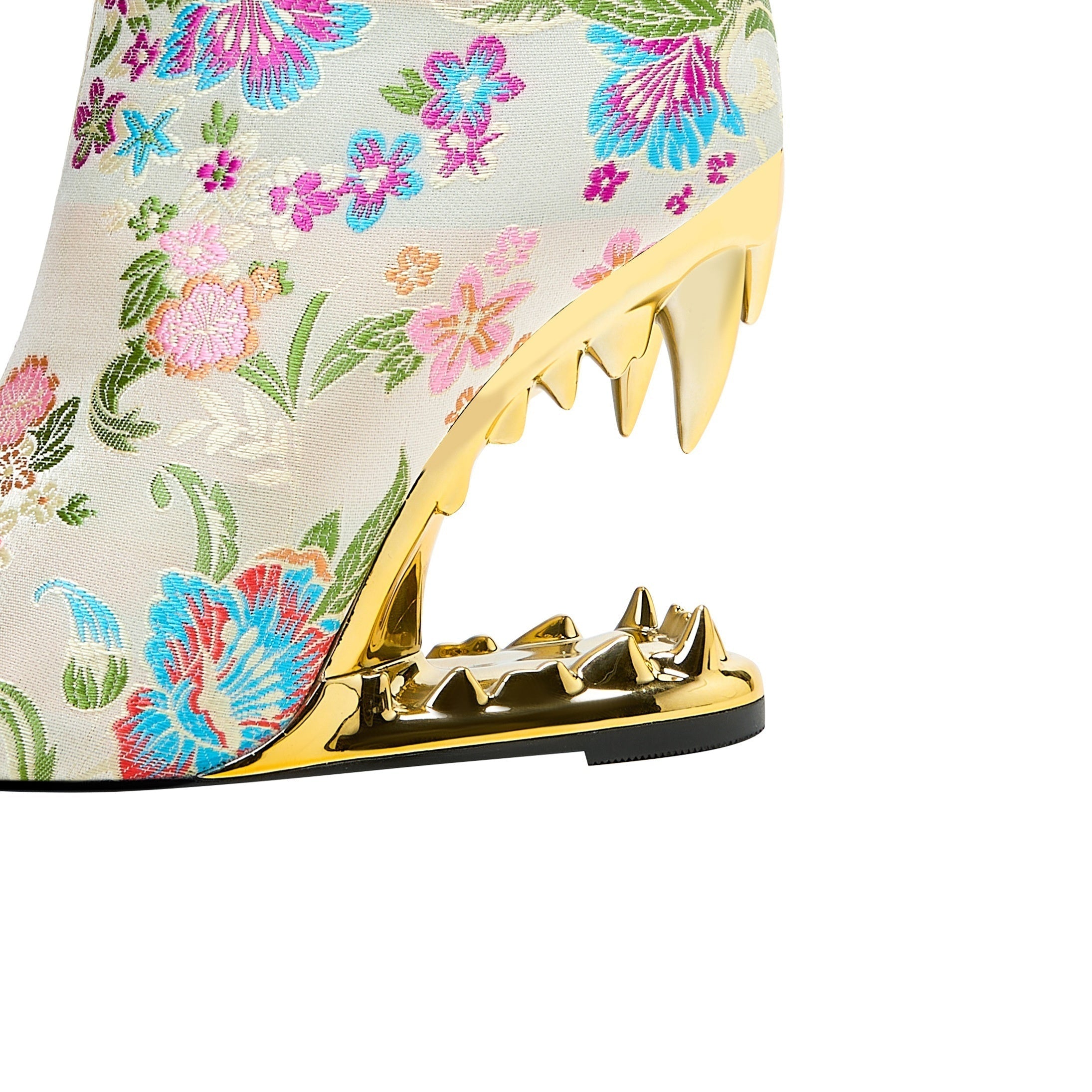 VougeVamp Elegant Floral Embroidered Ankle Boots – Pointed Toe High Heel Zip-Up Booties - VougeVampUK