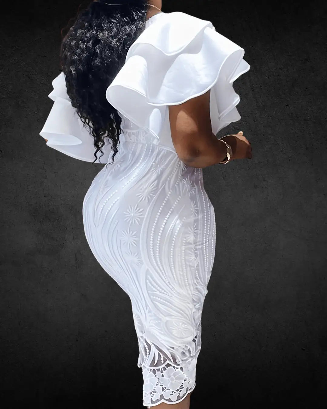 Designer Plus Size One-Shoulder A-Line Wedding Dress with Zipper Detail, Non-Stretch Polyester Fabric - VougeVampUK