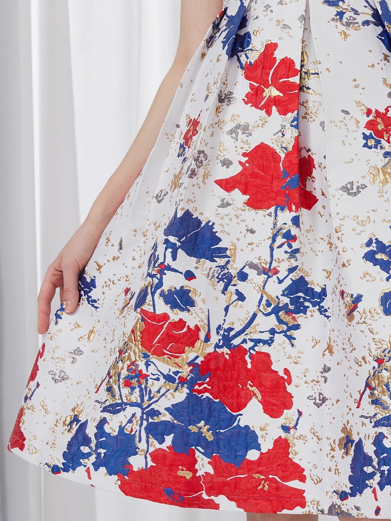 VougeVamp Elegant Fashion Flower Jacquard Dress – New 2025 Summer Ball Gown Party Dress - VougeVampUK