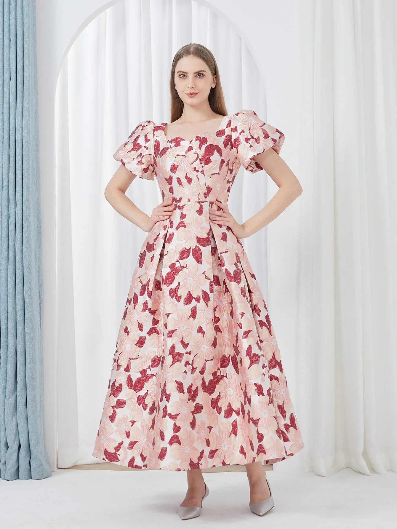 Elegant Embroidery Jacquard Party Long Women Dress – Evening Gown for Formal Banquets - VougeVampUK