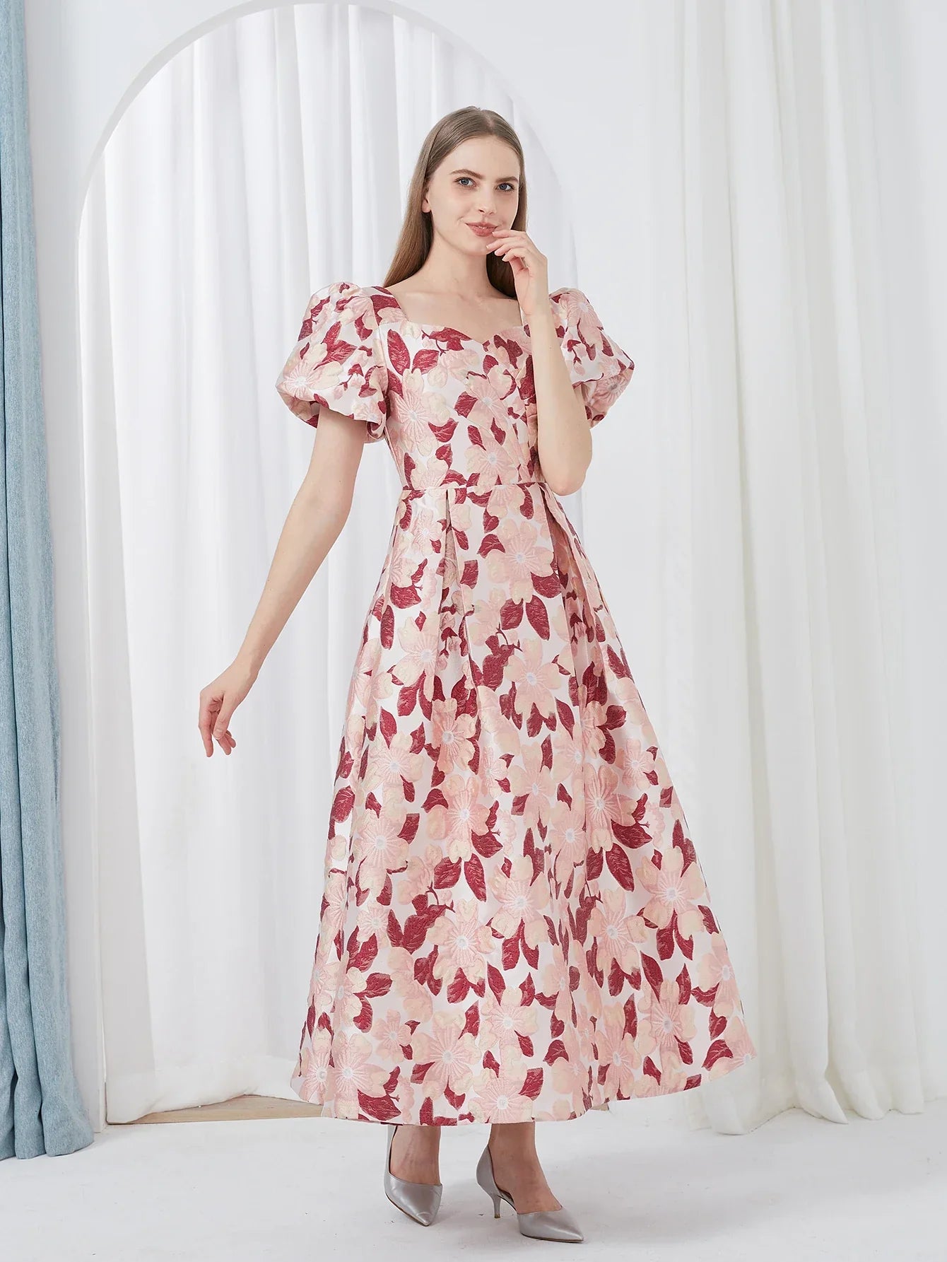 Elegant Embroidery Jacquard Party Long Women Dress – Evening Gown for Formal Banquets - VougeVampUK